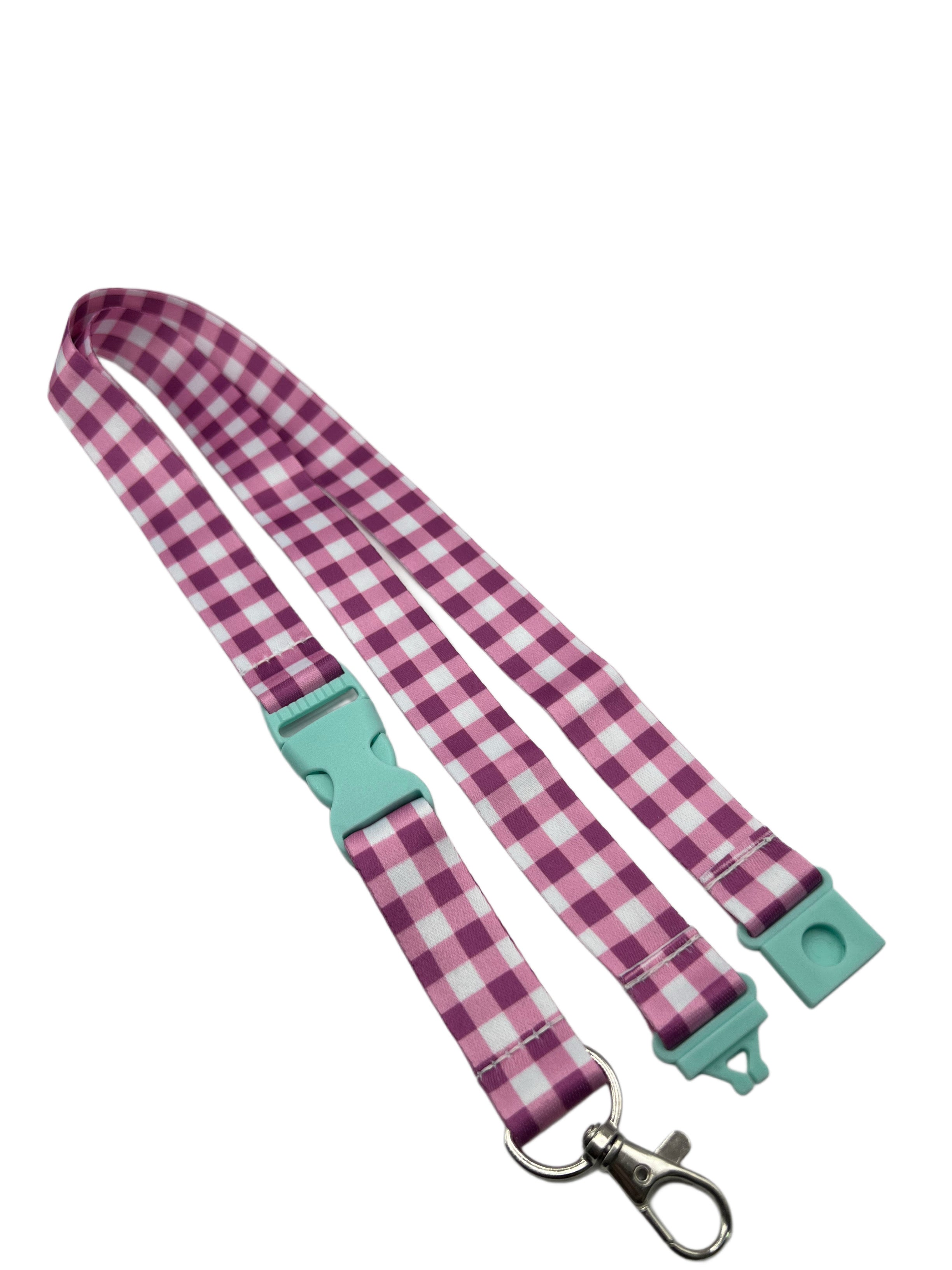 Bright Care Edition - Rutig Rosa nyckelband med Stil VårdaMedStil