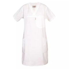 Invite arbetsklänning för vård & klinik – Vit damklänning VårdaMedStil