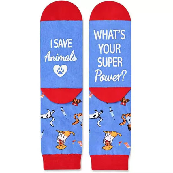 Jag räddar djur - Vårdhjältar Off Duty strumpor Vårda Med Stil