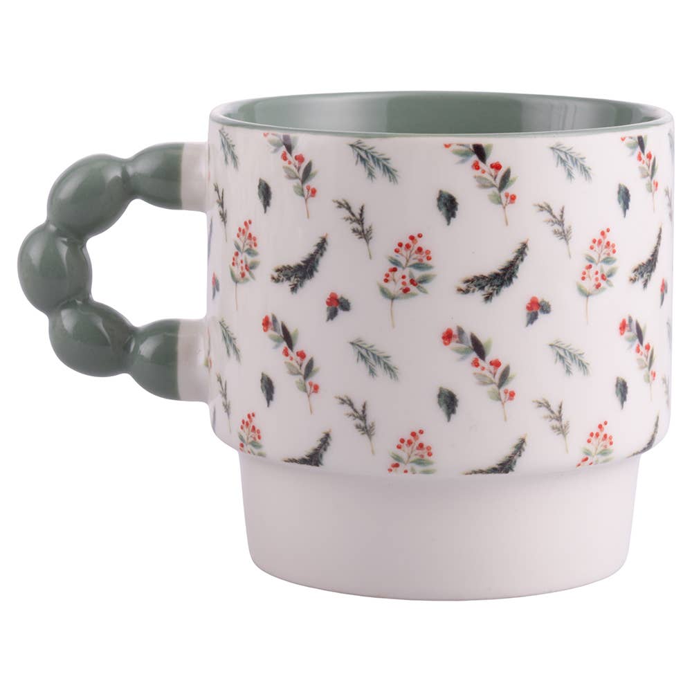 WINTER VILLAGE SET 4 MUGGAR MED STÄLL I METALL VdE Tivoli 1996