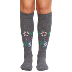 Komfortstrumpor i bomull – Komfort, stöd & stil | Grå blomma