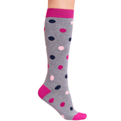 Stödstrumpor i 100 % bomull – Komfort, stöd & stil | Prickigt rosa VårdaMedStil