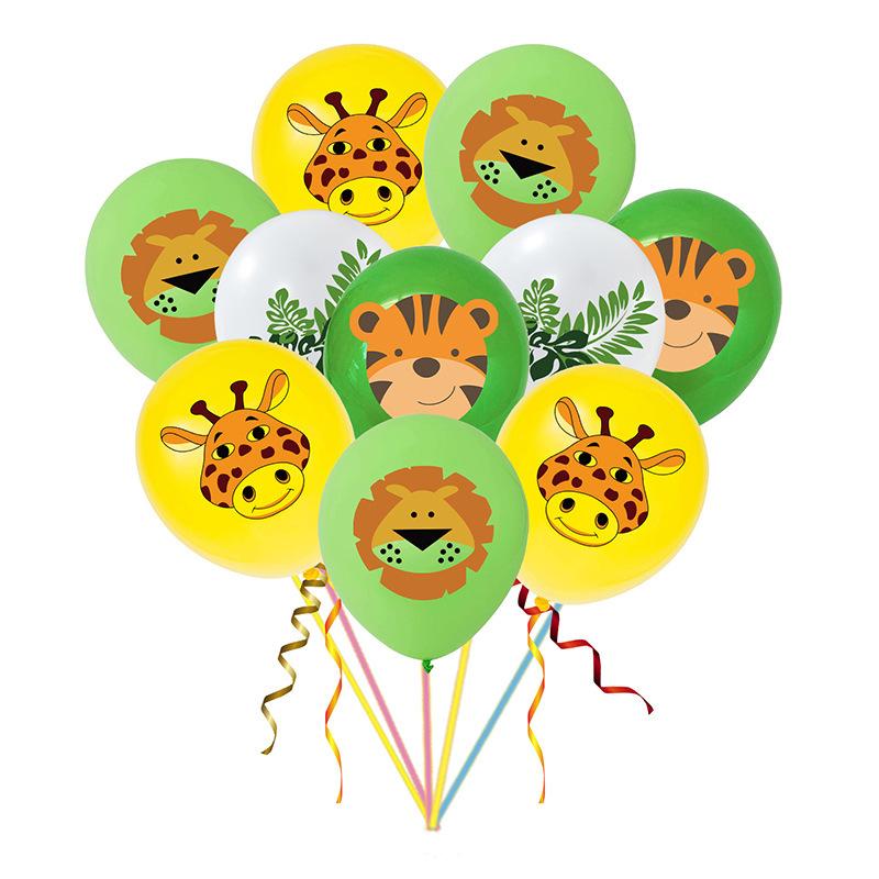Jungle‑ & Safari‑Ballonger – 12st Latexballonger i djungeltema VardaMedstil