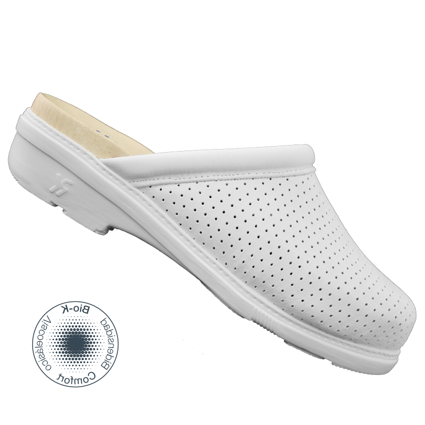 BIO-K hälsosandal i läder för professionella, vit: 41 Haikon Hada (Calzame, Alster Komfort, Timoni)