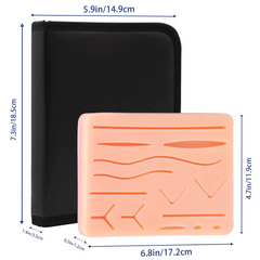 PracticePro Komplett Sutur Träning set (platta & instrument) i Silikon – För Studenter & Övningssyfte Vårda Med Stil