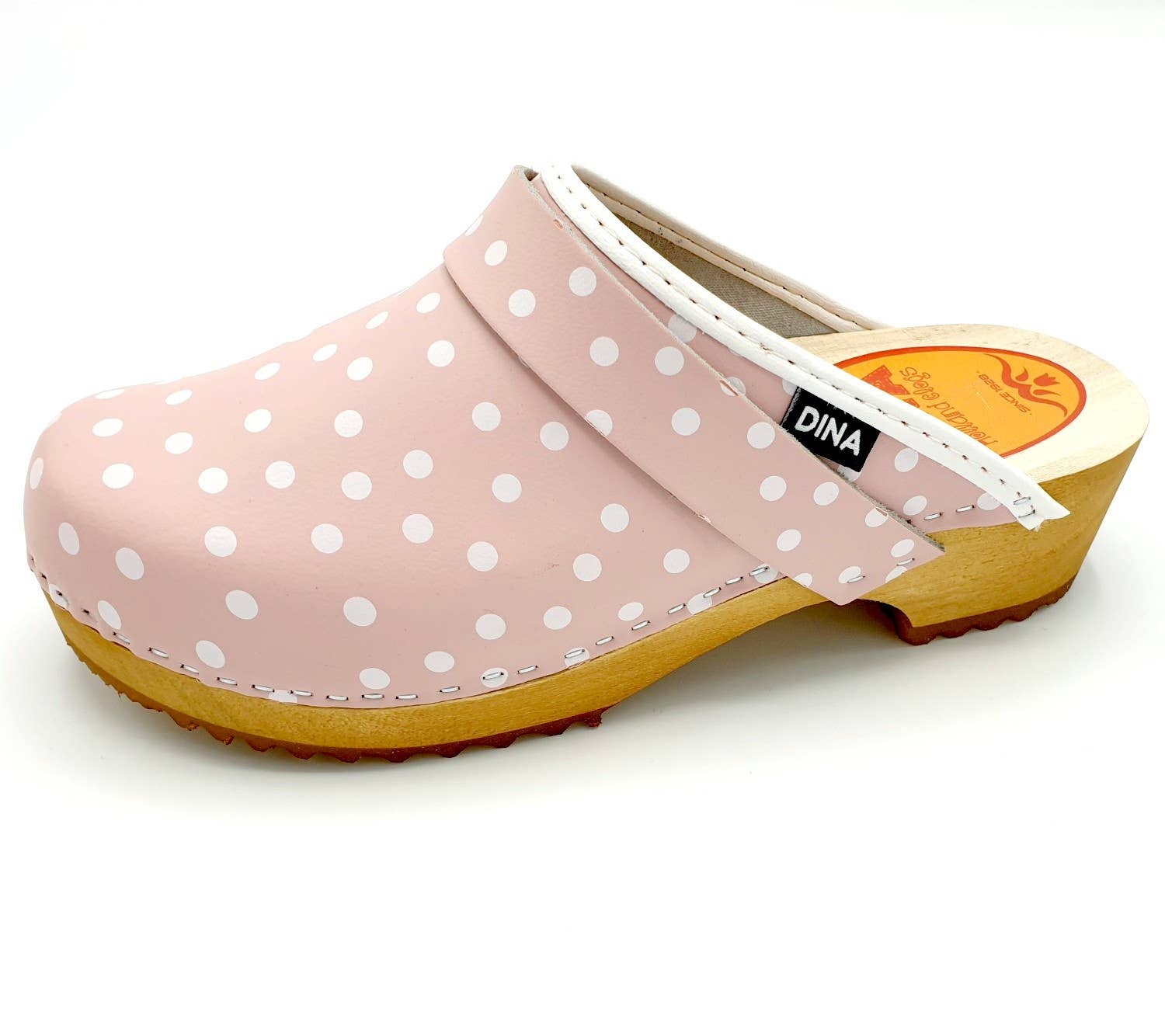 Dina Pink Dots Läderträskor: 39 TRAAGOODS.COM