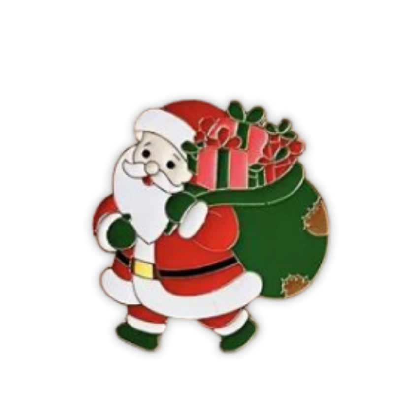 🎁🎅 Tömte med presentväska - Emaljpin VårdaMedStil