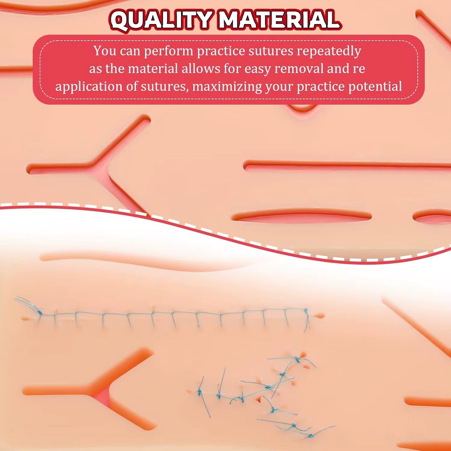 PracticePro suturträningspad i Silikon – För Studenter & Övningssyfte Vårda Med Stil