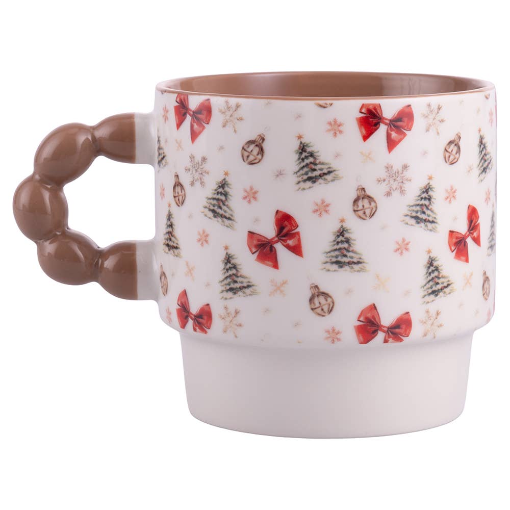 WINTER VILLAGE SET 4 MUGGAR MED STÄLL I METALL VdE Tivoli 1996