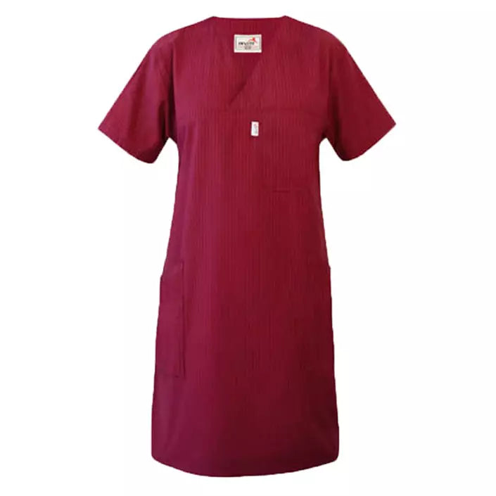 Invite arbetsklänning för vård & klinik – Vinröd damklänning VårdaMedStil
