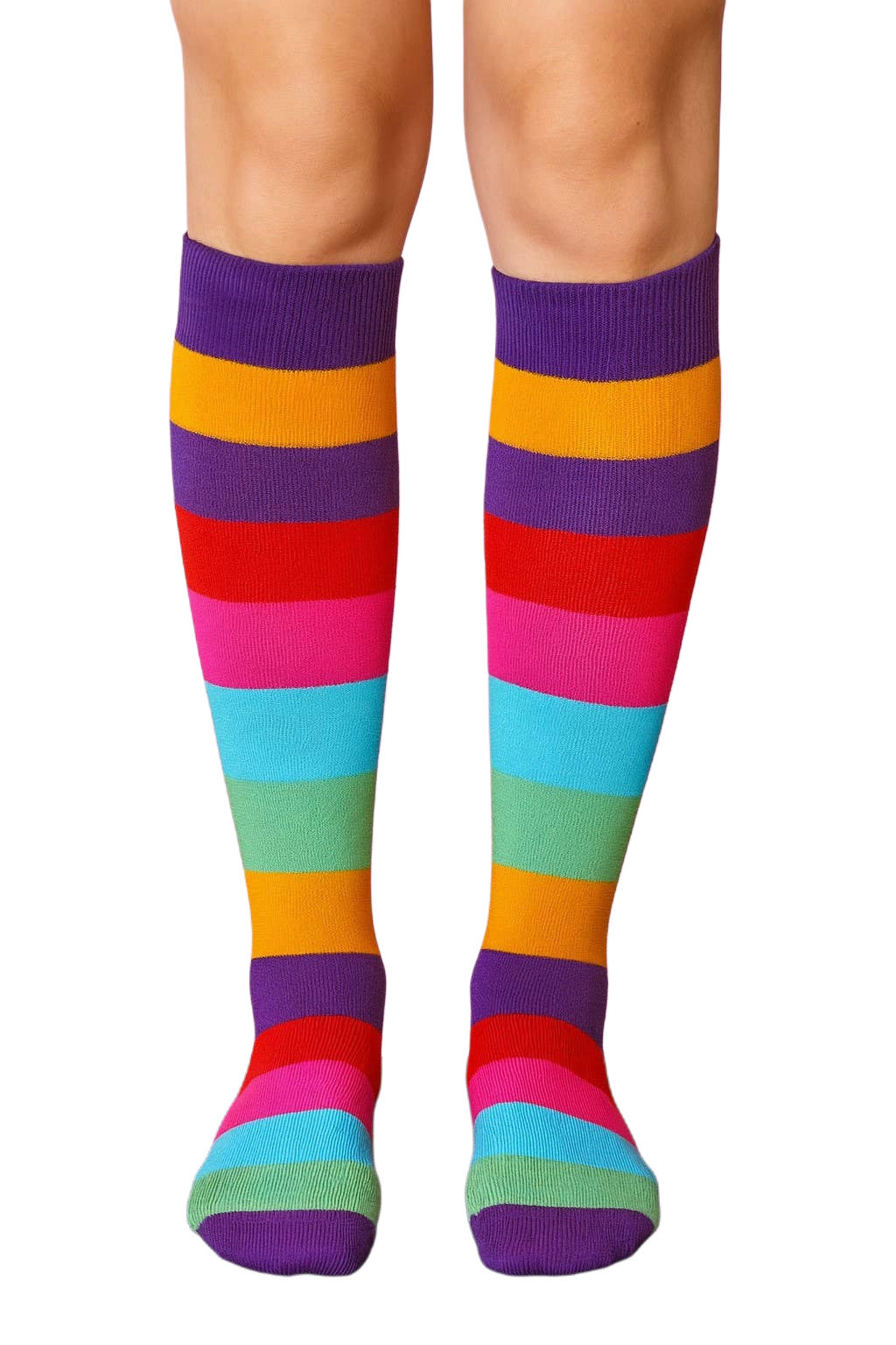 Komfortstrumpor i bomull – Komfort, stöd & stil | Randig Multifärg