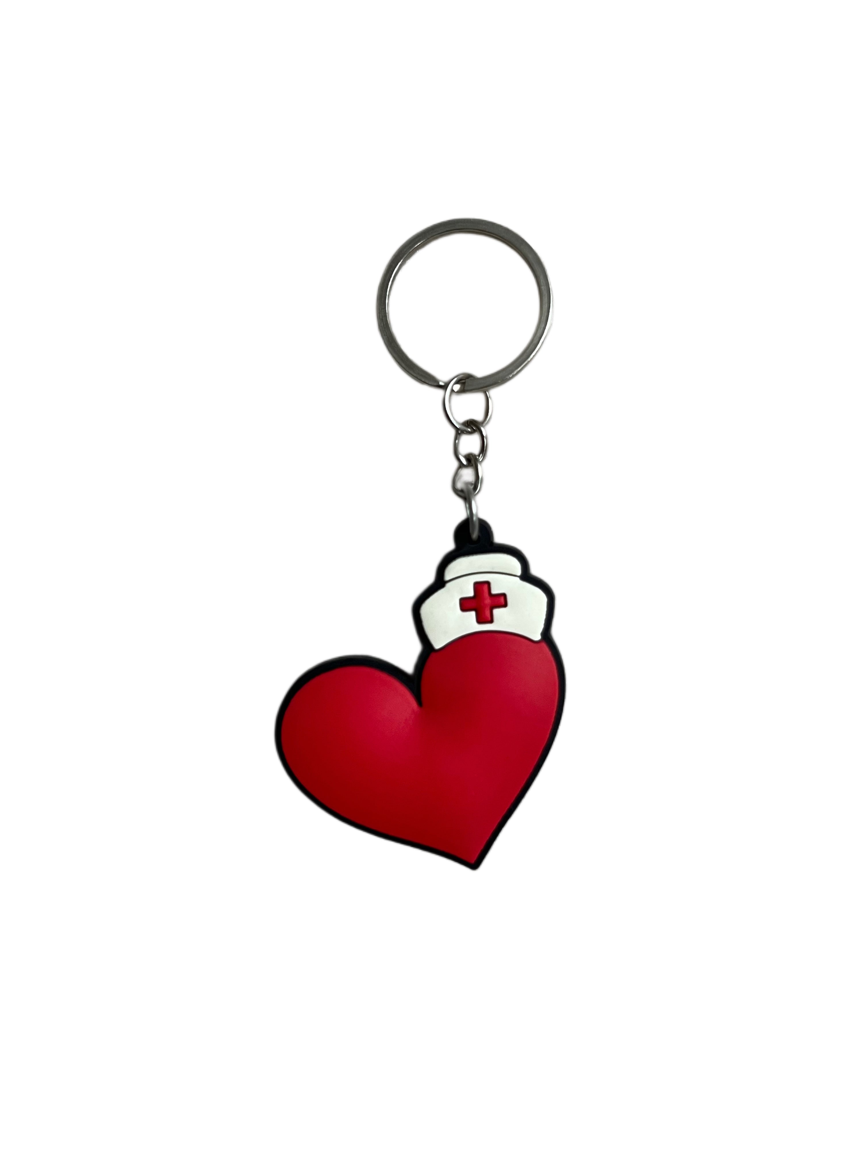 Nyckelring med vård- och humördesign – Hjärta ❤️🏥 VårdaMedStil