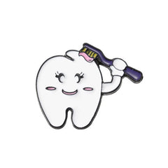 🦷🪥 Tand och borste - Emaljpin VårdaMedStil