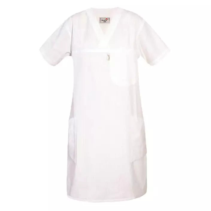 Invite arbetsklänning för vård & klinik – Vit damklänning VårdaMedStil