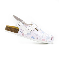 Tofflor med hälrem - Tryckta bio träskor för fysioterapi VårdaMedStil