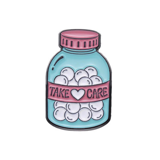 Take ❤️ care - Emaljpin VårdaMedStil