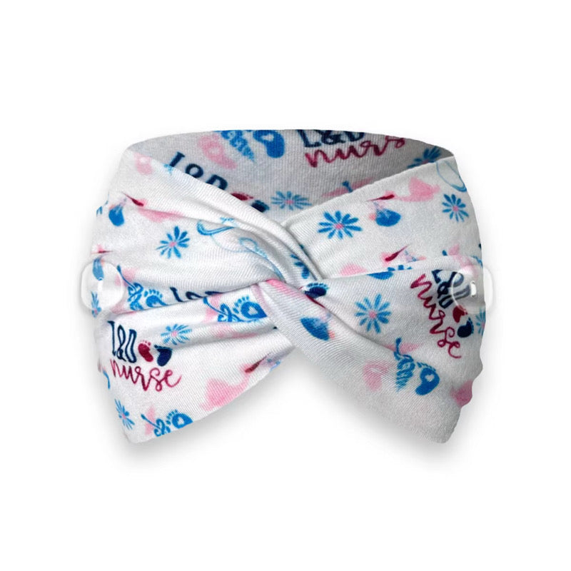 Stilrent Pannband med Medicinskt Mönster – Vårdaccessoar i Polyester Vårda Med Stil