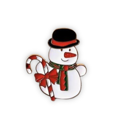 ⛄️ Snögubbe i julklädsel - Emaljpin VårdaMedStil