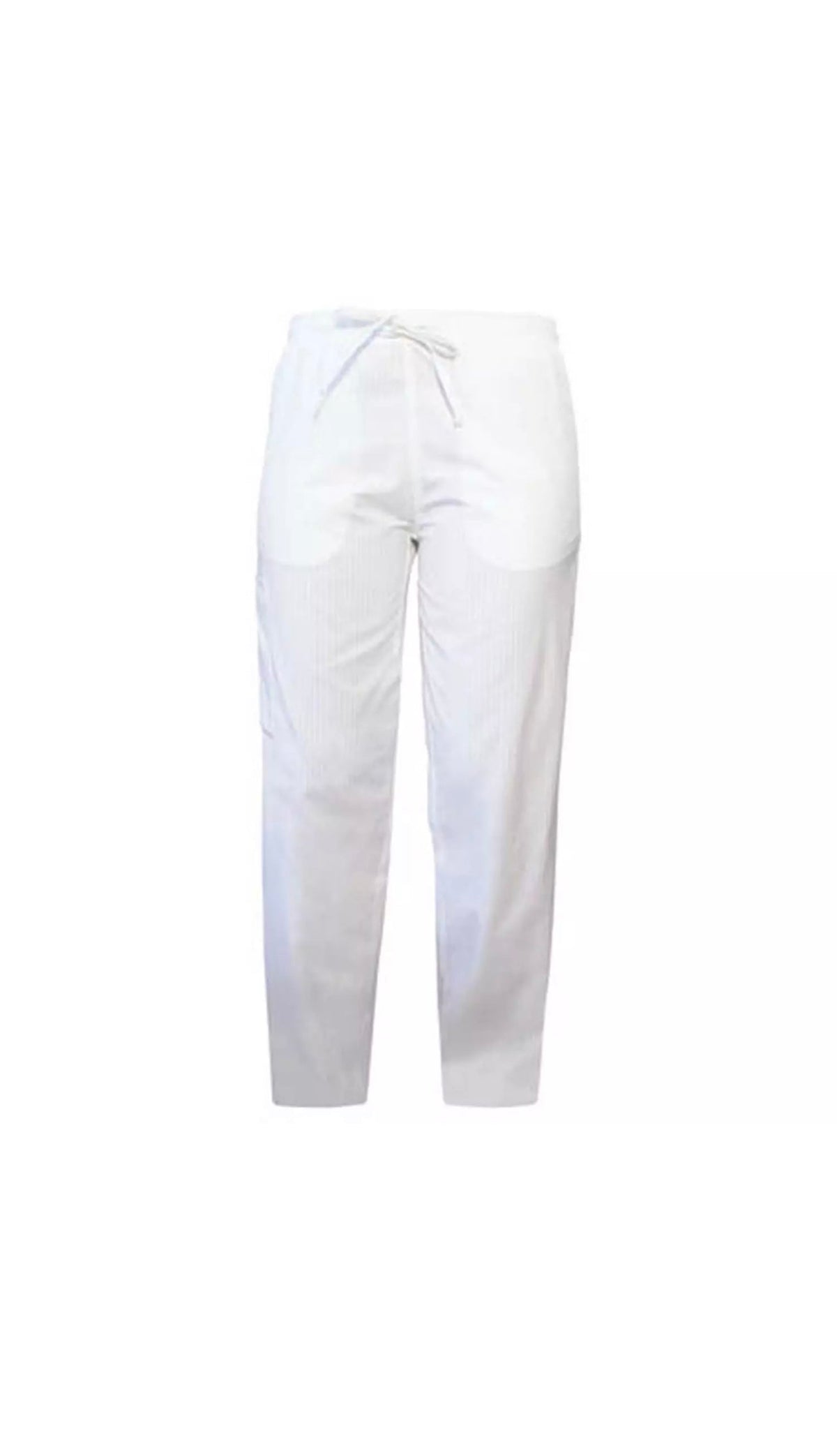 Arbetsbyxa för vård & klinik – Vit unisexbyxa med elastik VårdaMedStil