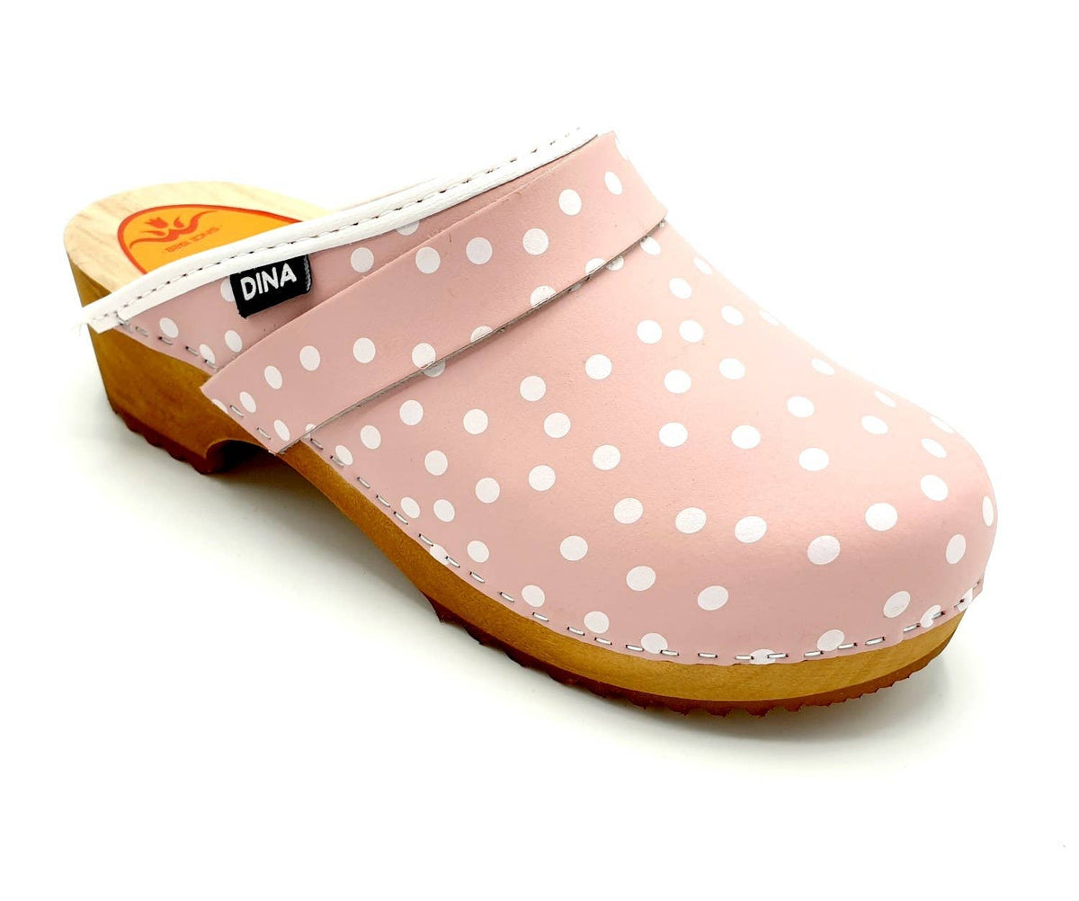 Dina Pink Dots Läderträskor: 39 TRAAGOODS.COM