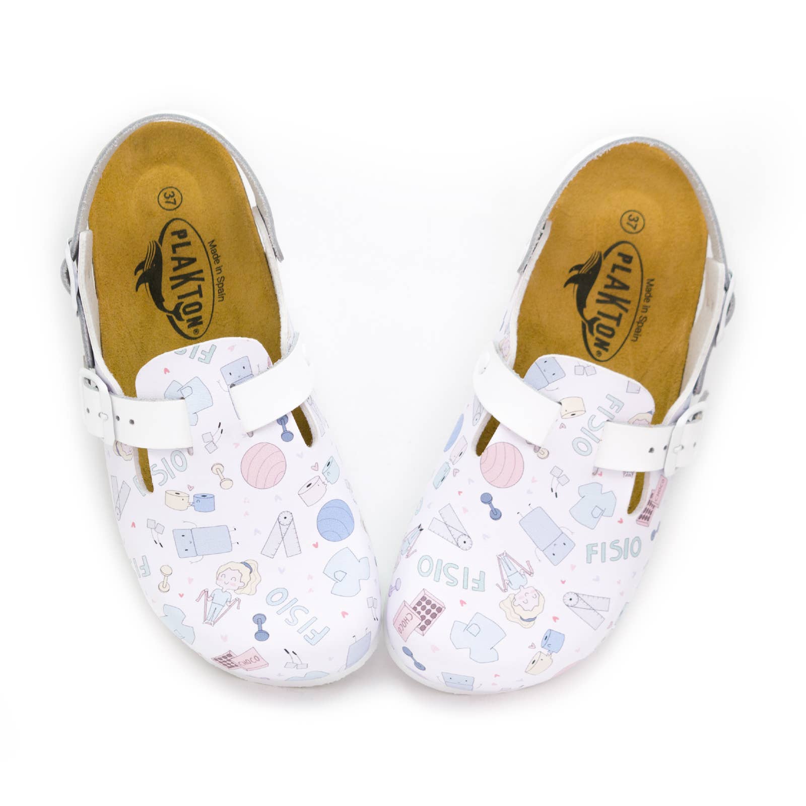 Tofflor med hälrem - Tryckta bio träskor för fysioterapi VårdaMedStil