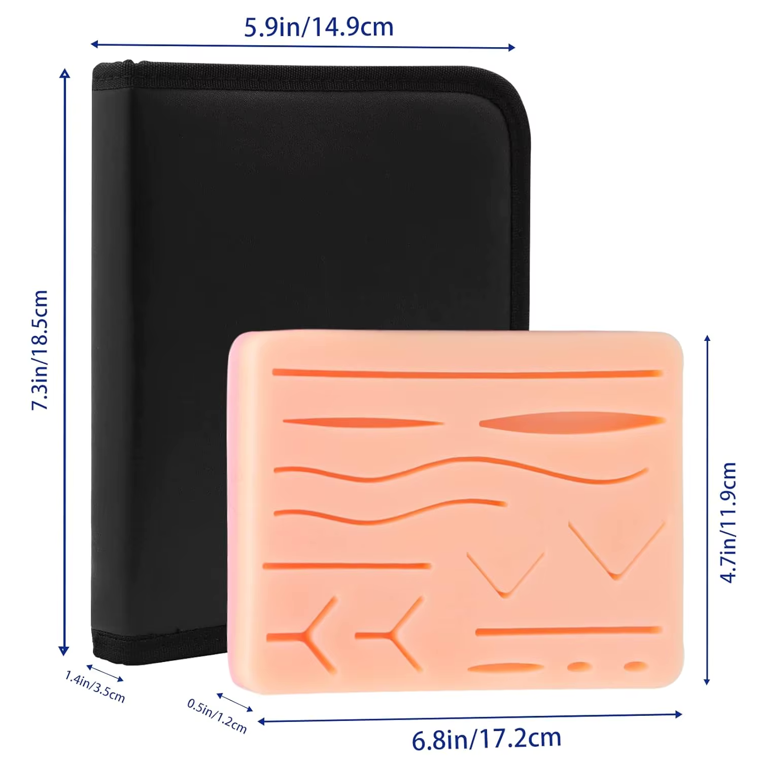 PracticePro Komplett Sutur Träning set (platta & instrument) i Silikon – För Studenter & Övningssyfte Vårda Med Stil